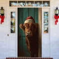 thumbnail image 1 of Cow And Snowman Door Sign Decorative Tapestry Holiday Party for Home Entrance, 1 of 5