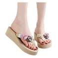 thumbnail image 3 of VerPetridure Womens Wedge Sandals Women Weave Beach Breathable Sandals Home Slipper Flower Flip-Flops Wedges Shoes, 3 of 7