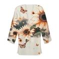 thumbnail image 4 of Axiiglly Cardigan for Women Plus Size Lightweight Cardigans Autumn Casual Comfy Puff Sleeve Open Front Tops Floral Print Loose Swim Beach Bathing Suit Cover Up, 4 of 5