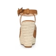 thumbnail image 2 of BLISSFUL STEP Women's Slingback Open Toe Buckle Espadrille Wedge Heel Sandals Brown 5.5, 2 of 8
