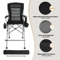 thumbnail image 4 of Redcamp Director Chairs Tall Folding Portable High Back Foldable Camping Chairs with Functional Side Pocket, Black, 4 of 15