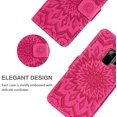 thumbnail image 2 of For Samsung Galaxy S9 Mobile Phone Cover Leather Pu Wallet Flip Case Flower Pattern Sunflower - Red, 2 of 7