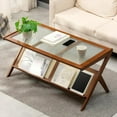 thumbnail image 5 of Rattan Coffee Tables | Mid Century Modern with Glass Top & Storage, 5 of 7