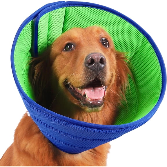 Soft Dog Cone Collar for Dogs After Surgery, Buster Collars for Dogs and Cats, Adjustable Neck Recovery Collar for Pets, E-Collar for Dog, Protective Head Cone for Dog Prevent Licking (Blue Size 6)