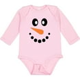 thumbnail image 3 of Inktastic Cute Smiling Snowman Face with Carrot Nose Boys or Girls Long Sleeve Baby Bodysuit, 3 of 5