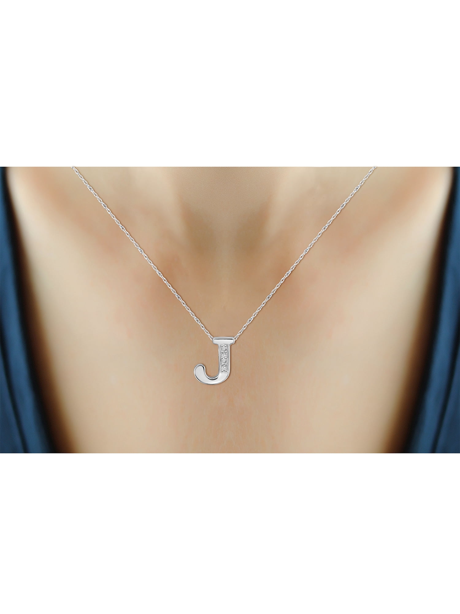 Yours Truly Diamond Accent Sterling Silver Initial Necklace