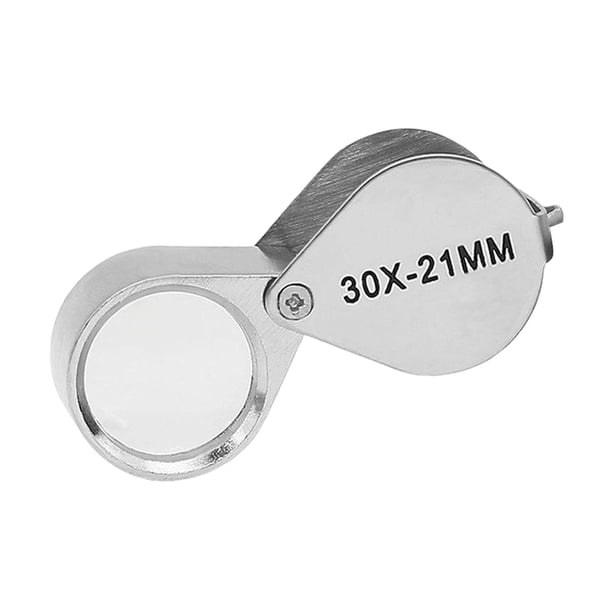 Lupa de joyero plegable, práctica, portátil, de bolsillo. 30X