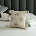 thumbnail image 3 of 16" Handwoven Cotton Throw Pillow Cover with Tribal Aztec Design and Tassel Corners, 3 of 6