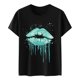 thumbnail image 5 of ICHUANYI Clearance Women's Fashion Printed Round Neck Short Sleeve T-shirt Blouse Loose Tops(Light Blue, XXL) ICHUANYI WER2023080913940, 5 of 5