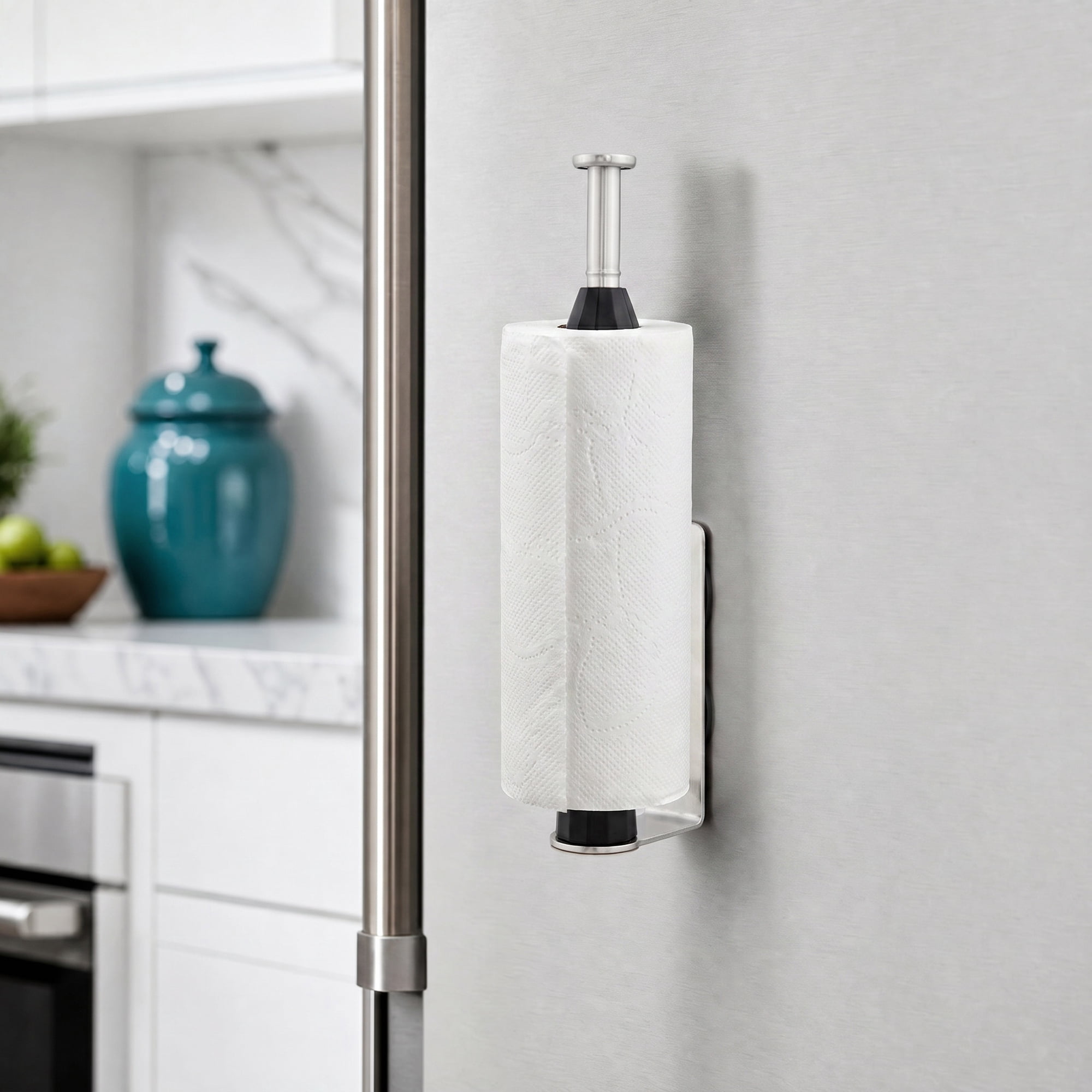 Unique Bargains Metal Magnetic Rustproof Under Cabinet Kitchen Rack Silver B 12.2" x 3.8"