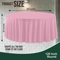 thumbnail image 3 of Exquisite 12-Pack Disposable 120-Inch Round Pink Plastic Tablecloths for Parties, 3 of 6
