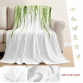 thumbnail image 5 of Green Blanket Soft Cozy Warm Throw Blanket for Couch, Plush Fuzzy Flannel Fleece Blankets for Sofa, Summer Botanical Leaves Watercolor Bed Blankets Lightweight Gifts for Women, 50"x80", 5 of 9