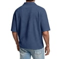 thumbnail image 5 of Bibifish Mens Polo Shirts Short Sleeve Waffle Knit Relaxed Fit Casual Shirts Pocket Daily Wear Tops, 5 of 5