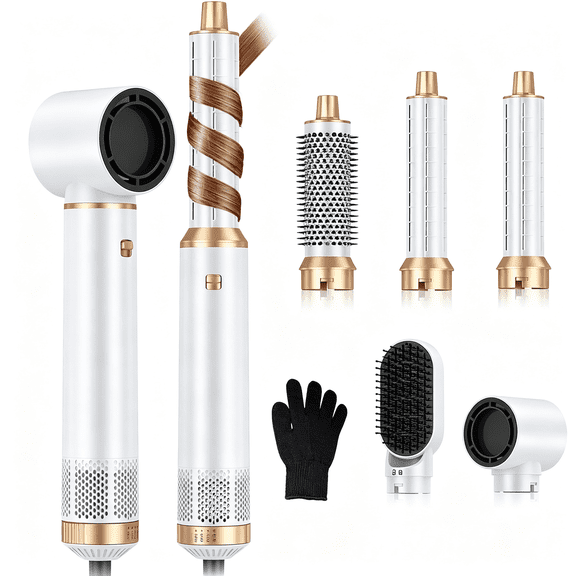 ACDANC 5 in 1 Blow Dryer Brush,Hair Dryer Brush Set Negative Ion Hot Air Brush Air Styler Curling Wrap Air Curler,Curling Iron Hair Styling Tools As a Gift for Straight/Curl/Drying/Smoothing