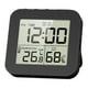 thumbnail image 2 of Reloj de pared con termómetro e higrómetro, reloj de ducha digital, relojes de ducha para profesores. Negro, 2 of 8