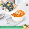 thumbnail image 3 of Yayeee Pot Holders Kitchen Heat Resistant with Pocket 7"x9.8" Cotton Oven Cooking Hot Pads, Green Oranges, 3 of 7