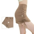 thumbnail image 5 of Summer Sports Skirt Women's High Waist Sexy Mini Short Skirt Elastic Drawstring Folds Yoga Shorts Female-Coffee-XL(60-65kg), 5 of 7