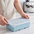 thumbnail image 4 of Food Grade Silicone Ice Cube Tray with Lid 6 Grid for Freezing Beverage, Gray Blue, 4 of 6