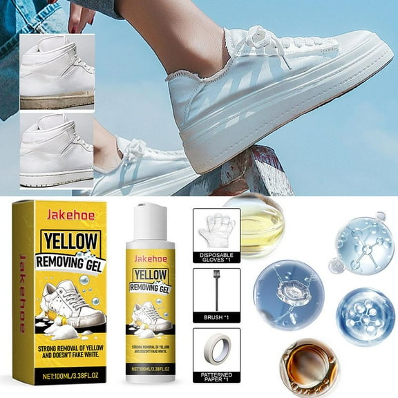 White Shoe Cleaner Kit Whitening Cleaning Gel Oxidation Removes Dirt Shoe Clean