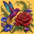thumbnail image 3 of DIY Red Rose Hummingbird Pearl Diamond Painting Art Kit with Frame | Pearl Beads Art Craft for Adults Beginner, Gemstone Diamond Dots Beads for Home Wall Decor (8*8inch), 3 of 6