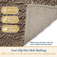 thumbnail image 5 of ComfiTime 2-Piece Bathroom Rug Set - 20*24 & 20*32 2000GSM Thick Slip-Resistant Chenille Bath Mat for Tub, Shower & Bathroom Floor, Machine Washable, Ultra Absorbent, Small or Long, Camel, 5 of 9