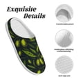 thumbnail image 5 of Wukai Green Branch Olive Print Women's Indoor Bedroom Slipper Slip On Shoes, Unisex House Shoes with Anti-Skid Sole for Men, Gift for Women Men-13, 5 of 7