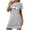 Gray, variant on Tnhcen Versatile Romantic Sleepwear Heart Print Short Sleeve Crew Neck Dress Soft Polyester Spandex S-2XL for Home/Parties/Relaxing
