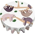 thumbnail image 6 of Sloth Tablecloth Round Table Cloths 60 Inch Wrinkle Resistant Picnic Table Covers Washable Polyester for Holiday Kitchen Party, 6 of 6