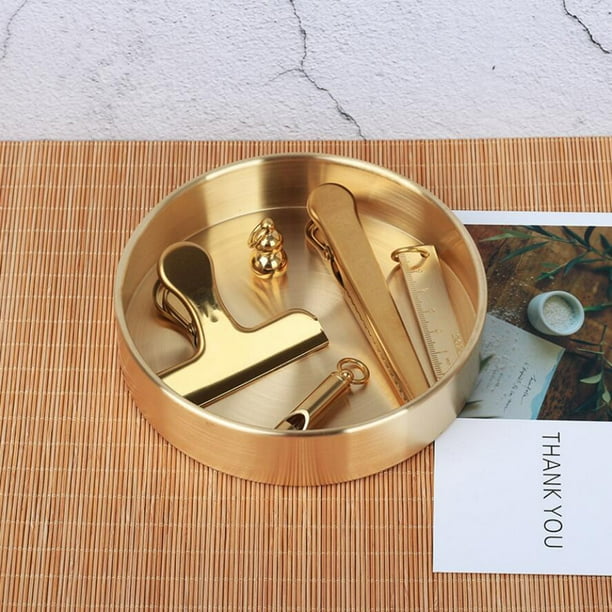 De De Almacenamiento De Bandeja Del Almacenamiento De Bandeja Del Organizador De Los Efectos De Escritorio Oro S Soledad Bandejas de almacenamiento de mesa redondas