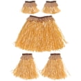 thumbnail image 1 of 5 unids Hawaiian Fancy Grass falda conjunto brazo y pierna Bandas traje elástico Costume Party Accesorio (color de paja), 1 of 5