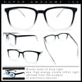 thumbnail image 2 of Classy Elegant Studious Urban Horn Rim Blue Light Filtering Glasses [Black Clear], 2 of 8
