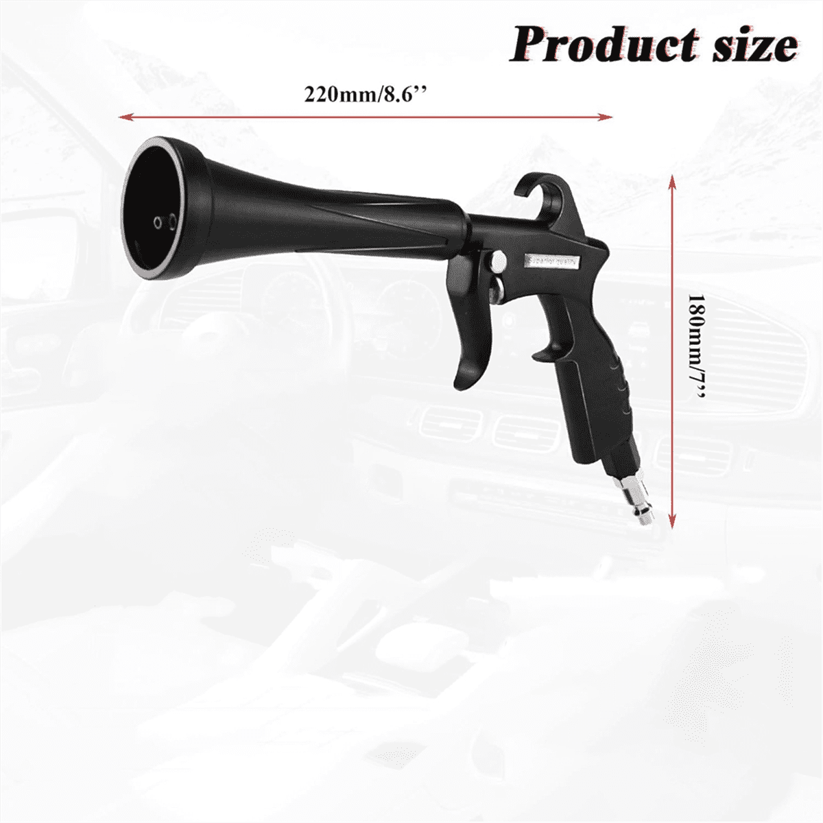 Air Cleaning Nozzle with Rubber Guard and Brass Adjustable Air Flow Nozzle Air Nozzle for Compressor Pneumatic Tool