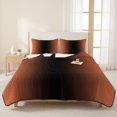 thumbnail image 3 of Twin Quilt Set 68''x86'', Orange Black Ombre Lightweight Summer Bedspread Coverlet Set with 2 Pillow Shams, Modern Gradient Abstract Art Breathable All Season Quilt Bedding for Dorm/Bedroom, 3 of 9