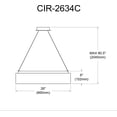thumbnail image 2 of Dainolite 34W Chandelier, Matte Black w/ Black Shade, 2 of 6