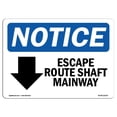 thumbnail image 1 of SignMission OS-NS-A-1824-L-12142 18 x 24 Po Panneau de Signalisation OSHA - Échappement Arbre Manway Flèche vers le Bas, 1 of 1