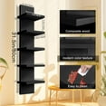 thumbnail image 3 of 5 Tier Black Wall Shelf Unit 2 Pack, Compact Narrow Smooth Laminate Finish - Vertical Column Wall Decor Mount Floating Storage Home Decor Organizer Tall Tower Utility Shelf, 3 of 14