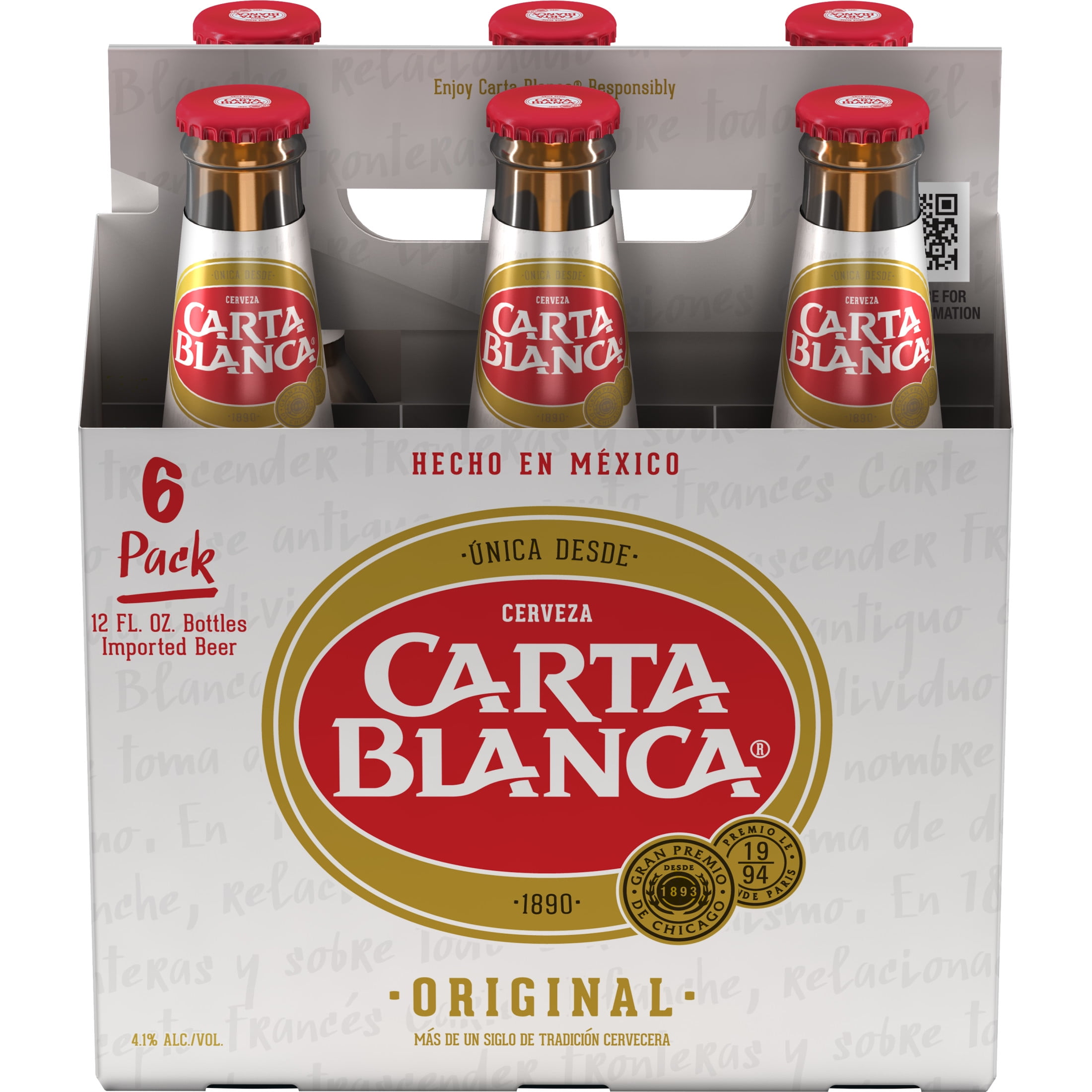 Carta Blanca Mexican Lager Beer, 6 pack, 12 fl oz Bottles