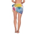thumbnail image 3 of Abstract Paint Spots Women Coverups Beach Cover Up Chiffon Swimsuit Bikini Wrap Short Skirt Beach Slit Tie Waist, 3 of 8