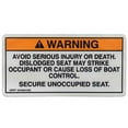 thumbnail image 2 of Sea Ray Boat Warning Decal Sticker 2064165 | Dislodged Seat, 2 of 3
