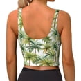 thumbnail image 4 of Uemuo Green Hawaii Palms Pattern Women's Sports Bra - High Impact Support, Breathable, and Comfortable Athletic Bra for Running, Yoga, and Workouts, 4 of 9