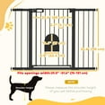 thumbnail image 3 of PawHut 30"-52" Extra Wide Pet Gate Barrier with Small Door, 35"H, Black, 3 of 10