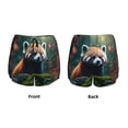 thumbnail image 3 of Pofeuu Forest Plant Raccoon Print Women's Athletic Shorts Running Workout Shorts Tummy Control Quick Dry Gym Shorts with Pockets Double layer sports shorts-XX-Large, 3 of 7