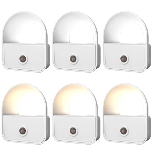 Luz nocturna YRWXZYO, paquete de 6, LED con sensor de anochecer a amanecer