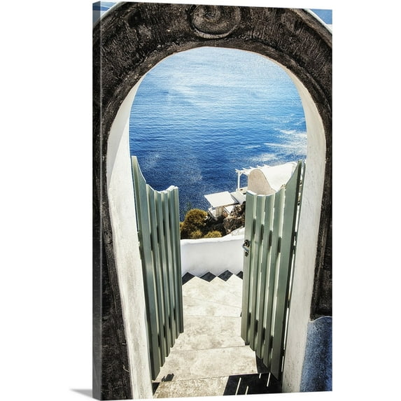 Great BIG Canvas | "The town of Oia, Santorini, Greece" Canvas Wall Art - 20x30