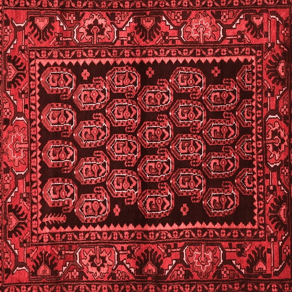 Ahgly Company Indoor Square Persian Red Traditional Area Rugs, 7' Square