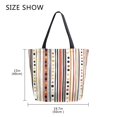 thumbnail image 5 of FORMRS Womens Canvas Tote Bag with Zipper Inner Pocket Shoulder Handbag, Brown Abstract Dots, 5 of 7