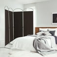 thumbnail image 2 of Costway 4 Panels Folding Room Divider 6 Ft Tall Fabric Privacy Screen Brown, 2 of 10