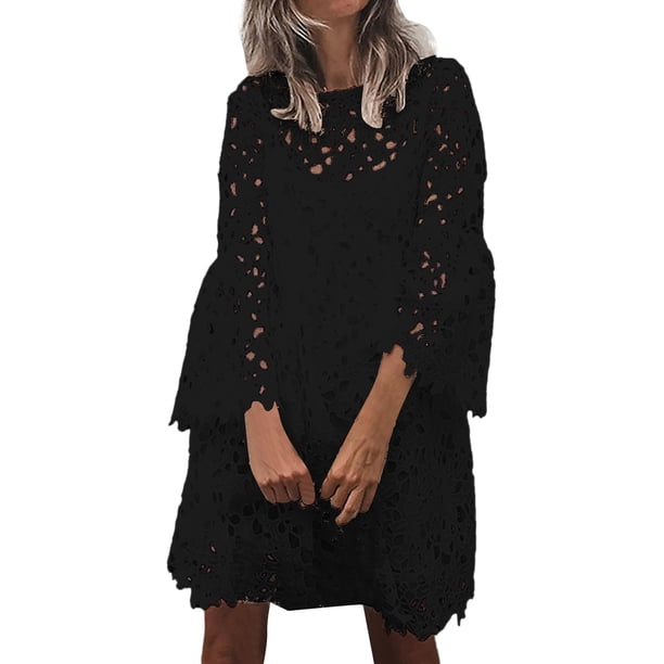 Conjunto de falda de encaje con flores de color liso para mujer, estilo étnico informal
