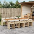 thumbnail image 1 of vidaXL 11 Piece Garden Dining Set with Cushions Beige Poly Rattan, 1 of 5