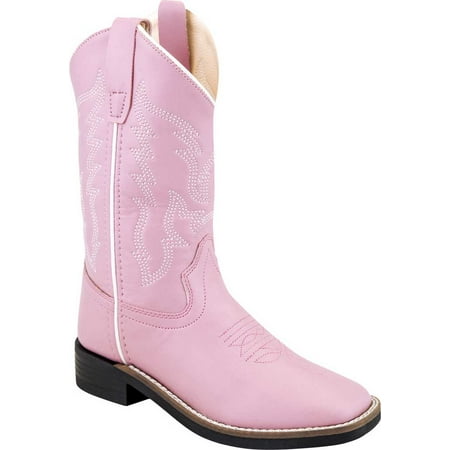 

Old West Children All Over Leatherette Material Broad Square Toe Boots